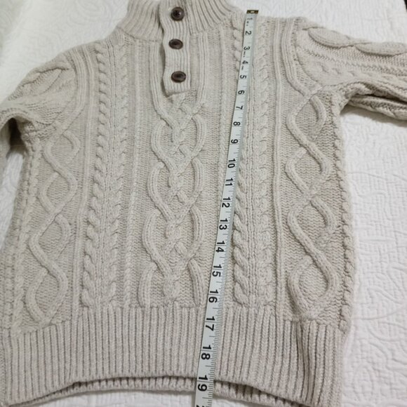 Gap Kids Cable Knit Button Neck Sweater In Soft Cream M (8-9) Pullover - Picture 8 of 9